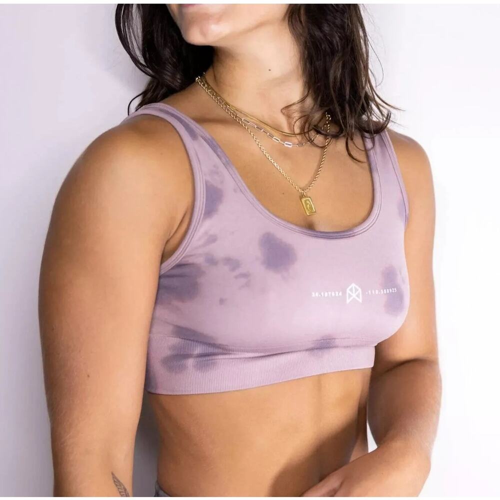 Rawgear NWT Plum Purple Mauve Pink Tie Dye Pullover Sports Bra